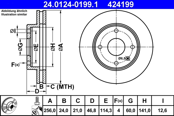 Disque de frein ATE 24.0124-0199.1