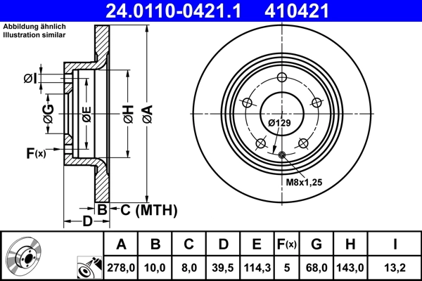 Disque de frein ATE 24.0110-0421.1