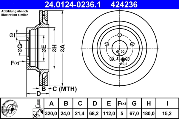Disque de frein ATE 24.0124-0236.1