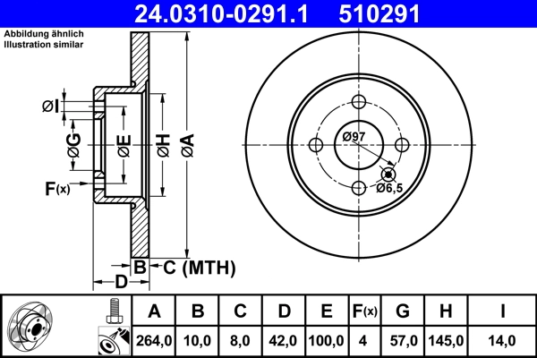 Disque de frein ATE 24.0310-0291.1