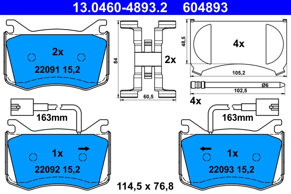 Kit de plaquettes de frein, frein a disque