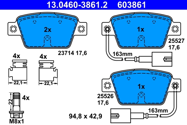 Kit de plaquettes de frein, frein a disque