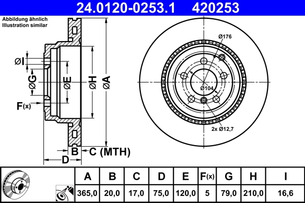 Disque de frein ATE 24.0120-0253.1