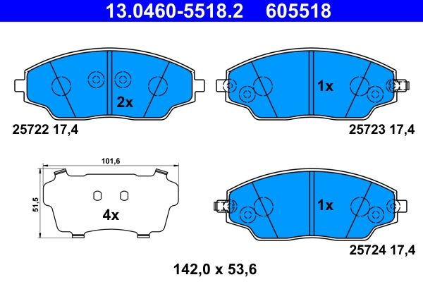 Kit de plaquettes de frein, frein a disque