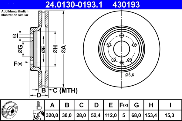 Disque de frein ATE 24.0130-0193.1