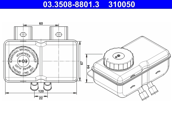 Fluid Reservoir, brake fluid