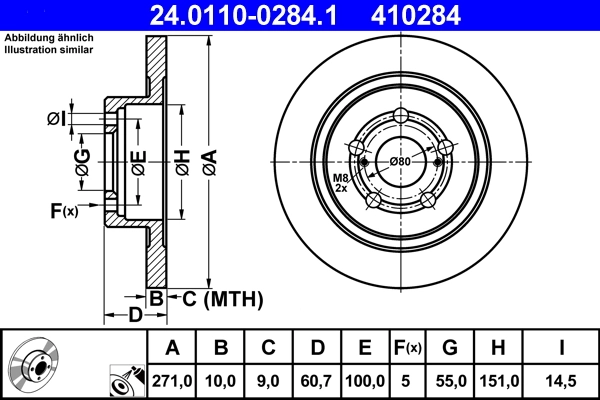 Disque de frein ATE 24.0110-0284.1
