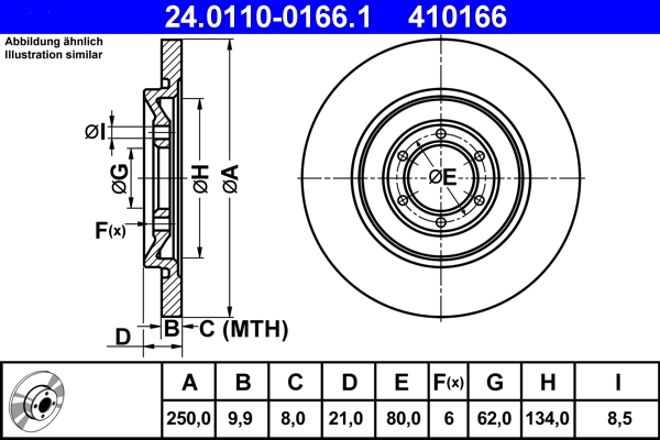 Disque de frein ATE 24.0110-0166.1