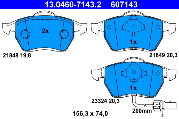 Kit de plaquettes de frein, frein a disque