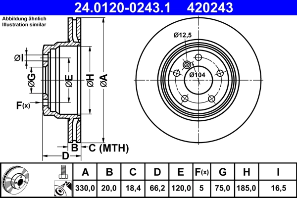 Disque de frein ATE 24.0120-0243.1
