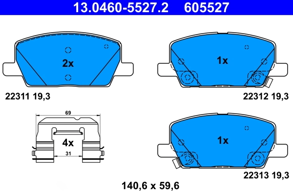 Kit de plaquettes de frein, frein a disque