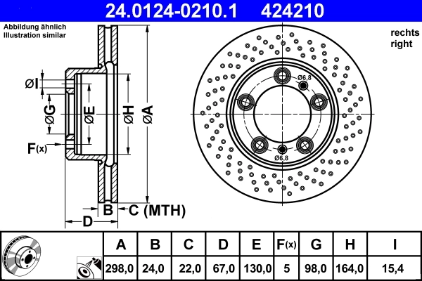 Disque de frein ATE 24.0124-0210.1