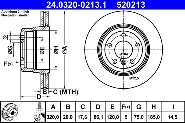 Disque de frein ATE 24.0320-0213.1