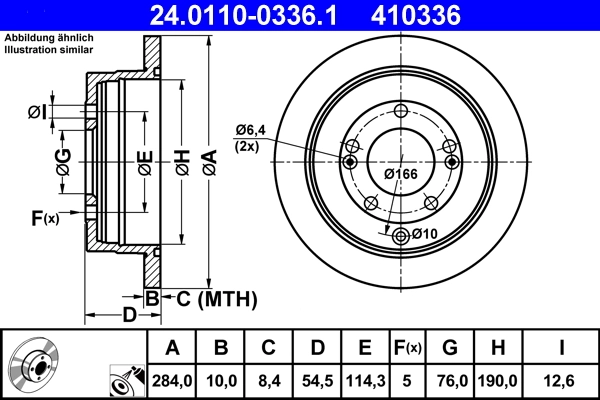 Disque de frein ATE 24.0110-0336.1