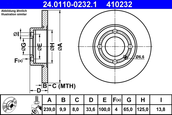 Disque de frein ATE 24.0110-0232.1