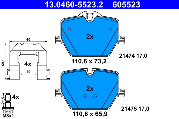 Kit de plaquettes de frein, frein a disque
