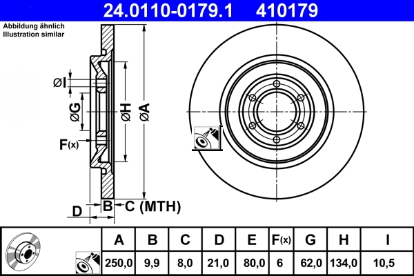 Disque de frein ATE 24.0110-0179.1