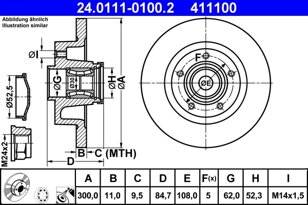 Disque de frein ATE 24.0111-0100.2