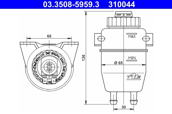 Fluid Reservoir, brake fluid