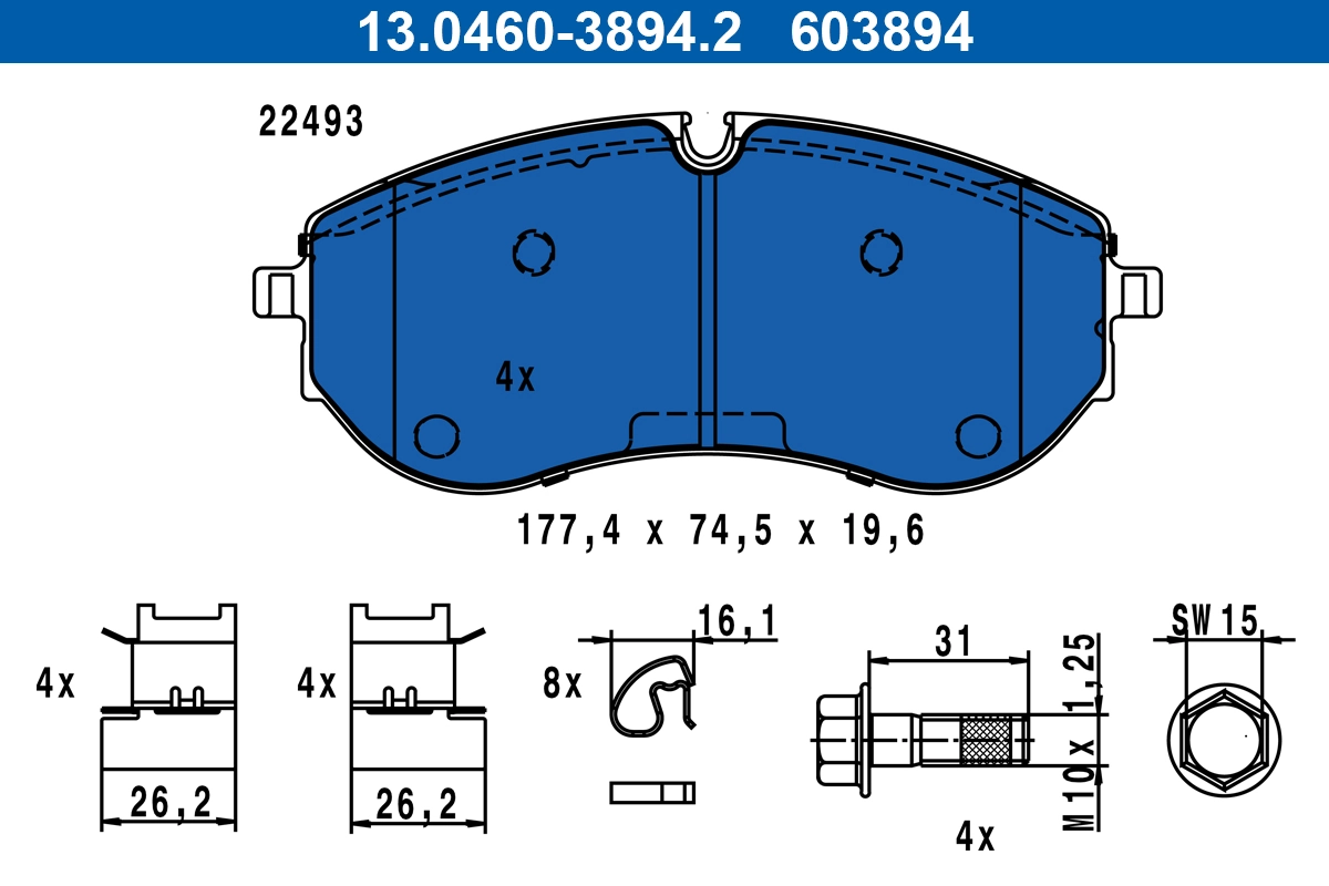 Kit de plaquettes de frein, frein a disque