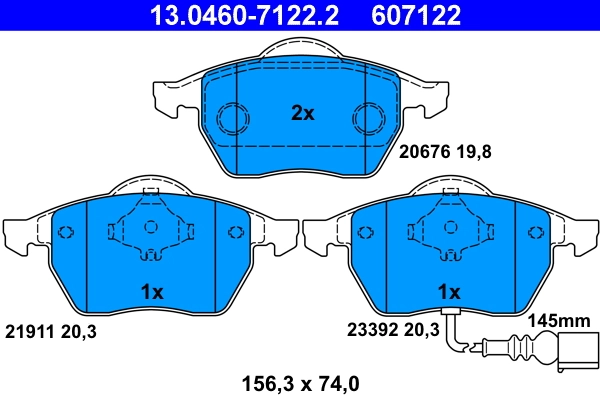 Kit de plaquettes de frein, frein a disque