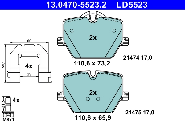 Kit de plaquettes de frein, frein a disque
