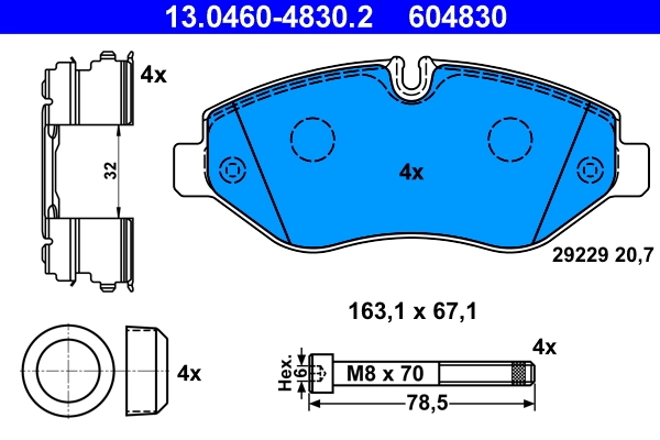 Kit de plaquettes de frein, frein a disque