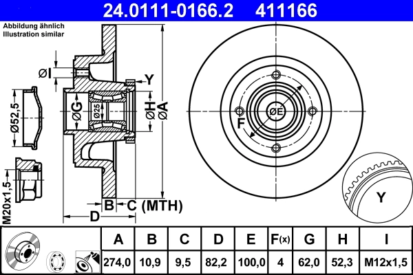 Disque de frein ATE 24.0111-0166.2