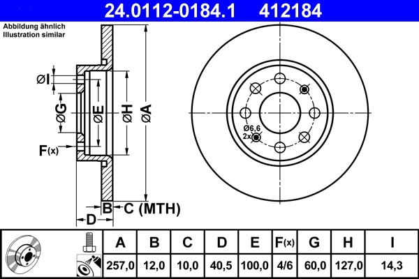 Disque de frein ATE 24.0112-0184.1