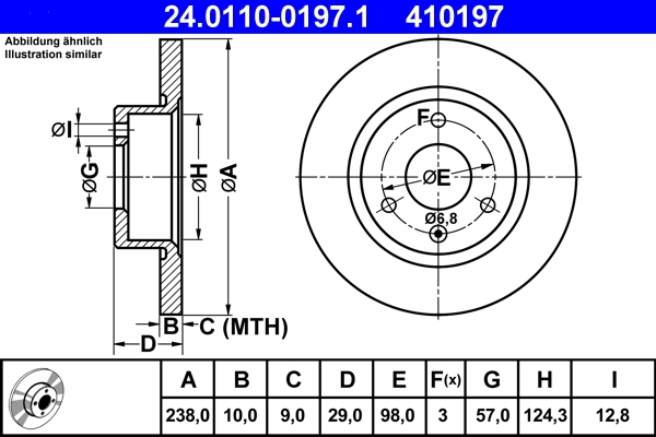 Disque de frein ATE 24.0110-0197.1
