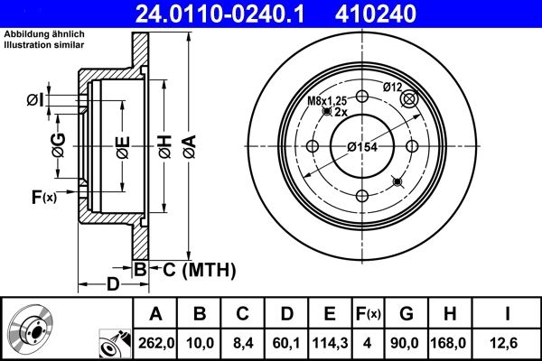 Disque de frein ATE 24.0110-0240.1