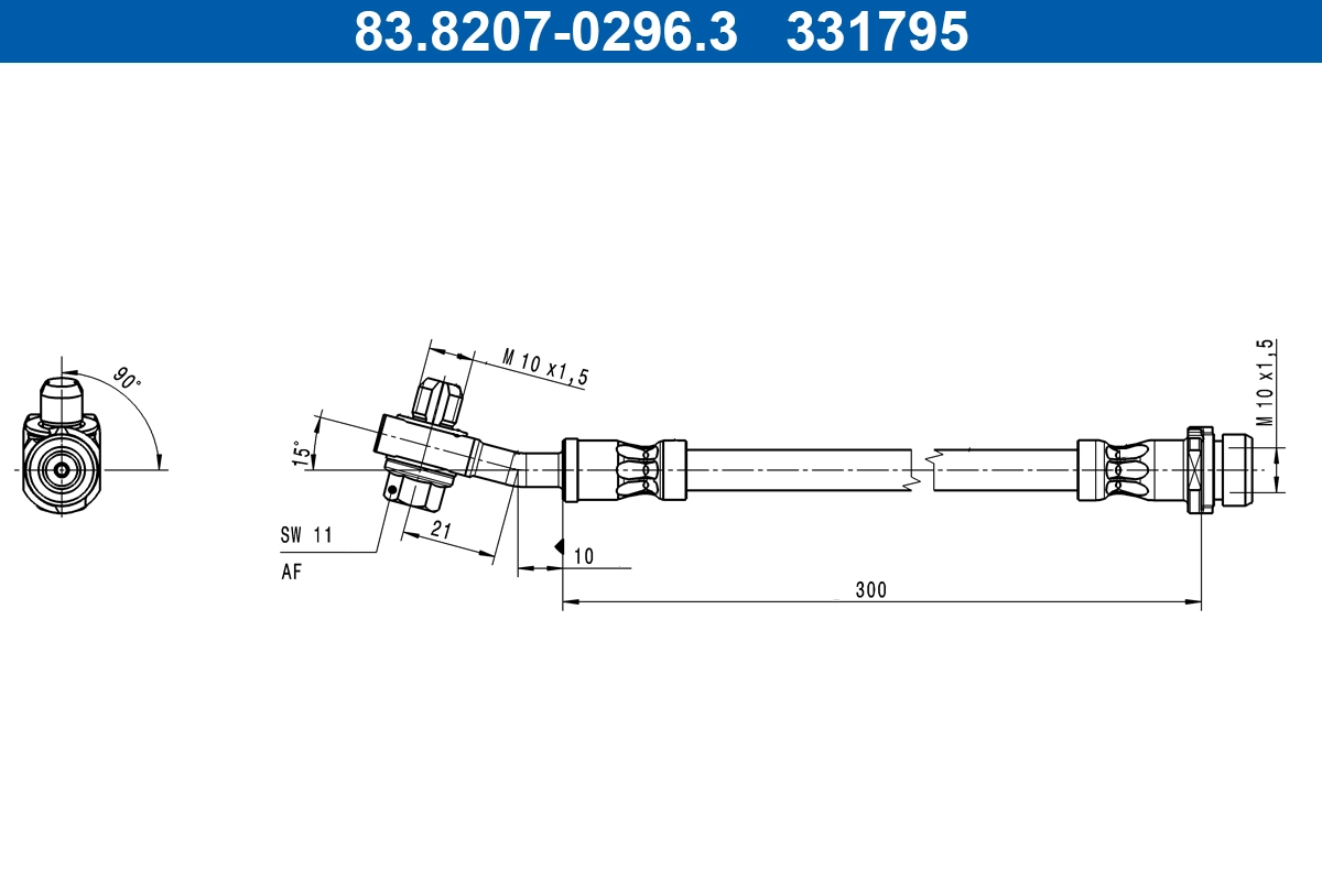 Flexible de frein ATE 83.8207-0296.3