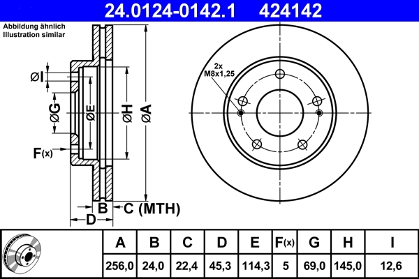 Disque de frein ATE 24.0124-0142.1