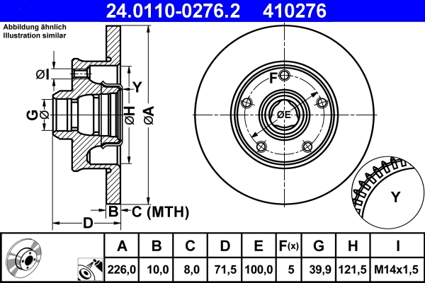 Disque de frein ATE 24.0110-0276.2