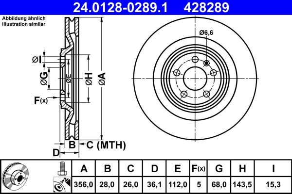 Disque de frein ATE 24.0128-0289.1