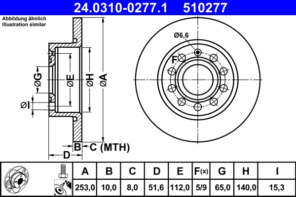 Disque de frein ATE 24.0310-0277.1