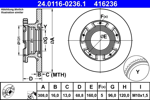 Disque de frein ATE 24.0116-0236.1