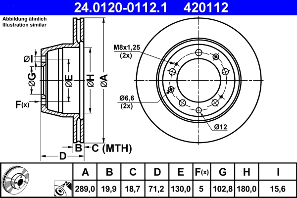 Disque de frein ATE 24.0120-0112.1