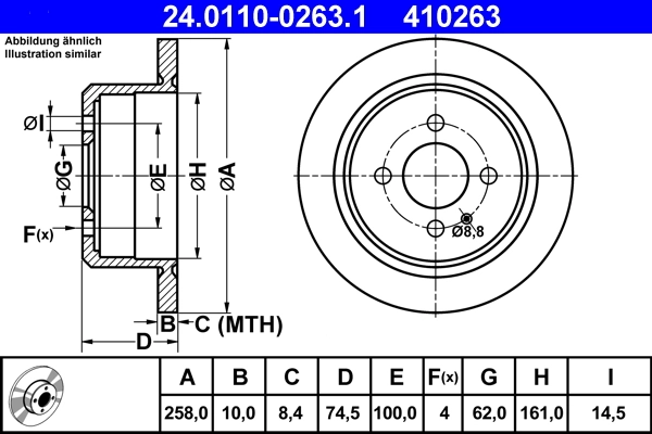 Disque de frein ATE 24.0110-0263.1