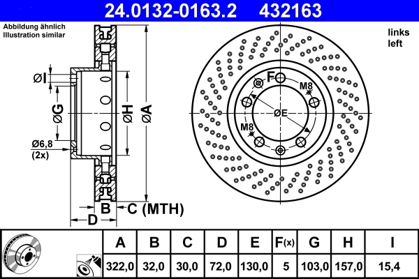 Disque de frein ATE 24.0132-0163.2