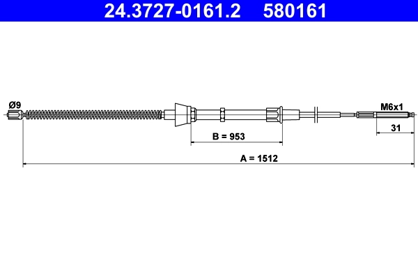 cable de frein cordoba/polo5/polo3/ibiza