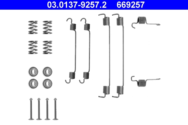 Kit d'accessoires, mâchoire de frein ATE 03.0137-9257.2