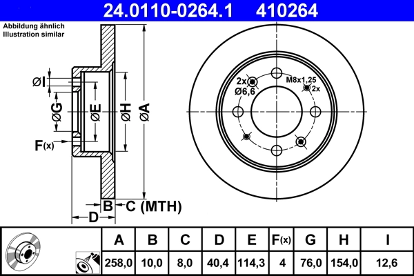 Disque de frein ATE 24.0110-0264.1