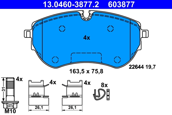 Kit de plaquettes de frein, frein a disque
