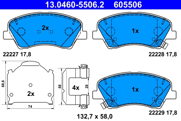 Kit de plaquettes de frein, frein a disque