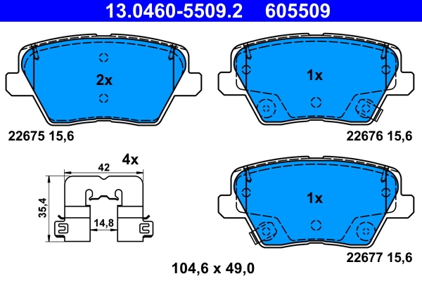 Kit de plaquettes de frein, frein a disque