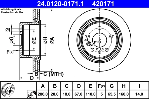Disque de frein ATE 24.0120-0171.1