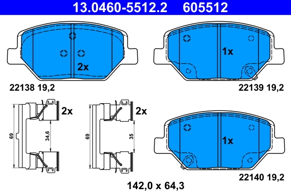 Kit de plaquettes de frein, frein a disque