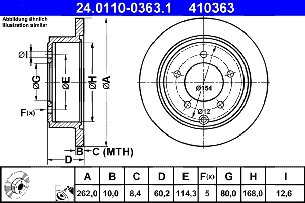Disque de frein ATE 24.0110-0363.1
