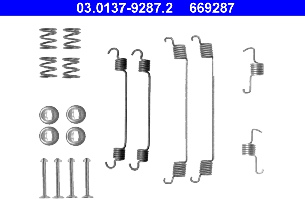 Kit d'accessoires, mâchoire de frein ATE 03.0137-9287.2 CITROËN 4308 70 vue 2